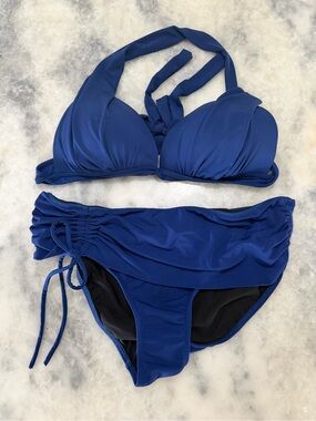 VENUS Women's Navy Blue Halter Bikini Set Sz 12